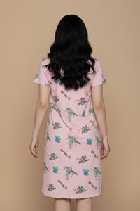 Zivame Toy Story Knit Poly Knee Length Night Dress - Crystal Rose — thumbnail 4